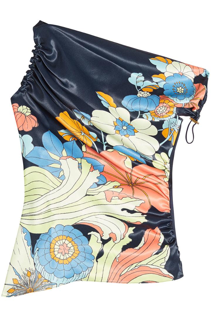 Peter Pilotto Peter Pilotto Printed Asymmetric Satin Top