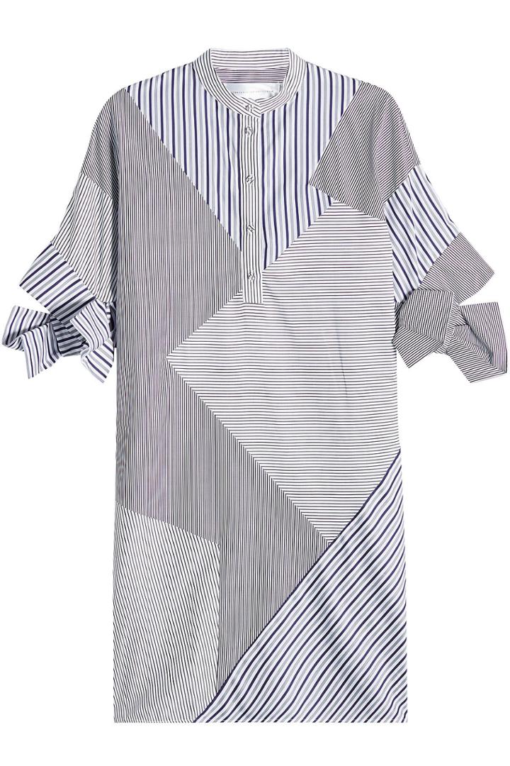 Victoria, Victoria Beckham Victoria, Victoria Beckham Striped Cotton Dress With Bow Sleeves