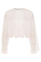 Philosophy Di Lorenzo Serafini Philosophy Di Lorenzo Serafini Ruffled Silk Chiffon Cropped Top