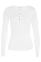 Velvet Velvet Jersey Top With Buttons - White