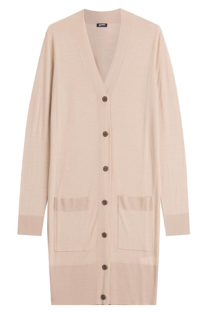 Jil Sander Navy Jil Sander Navy Wool Cardigan - Beige