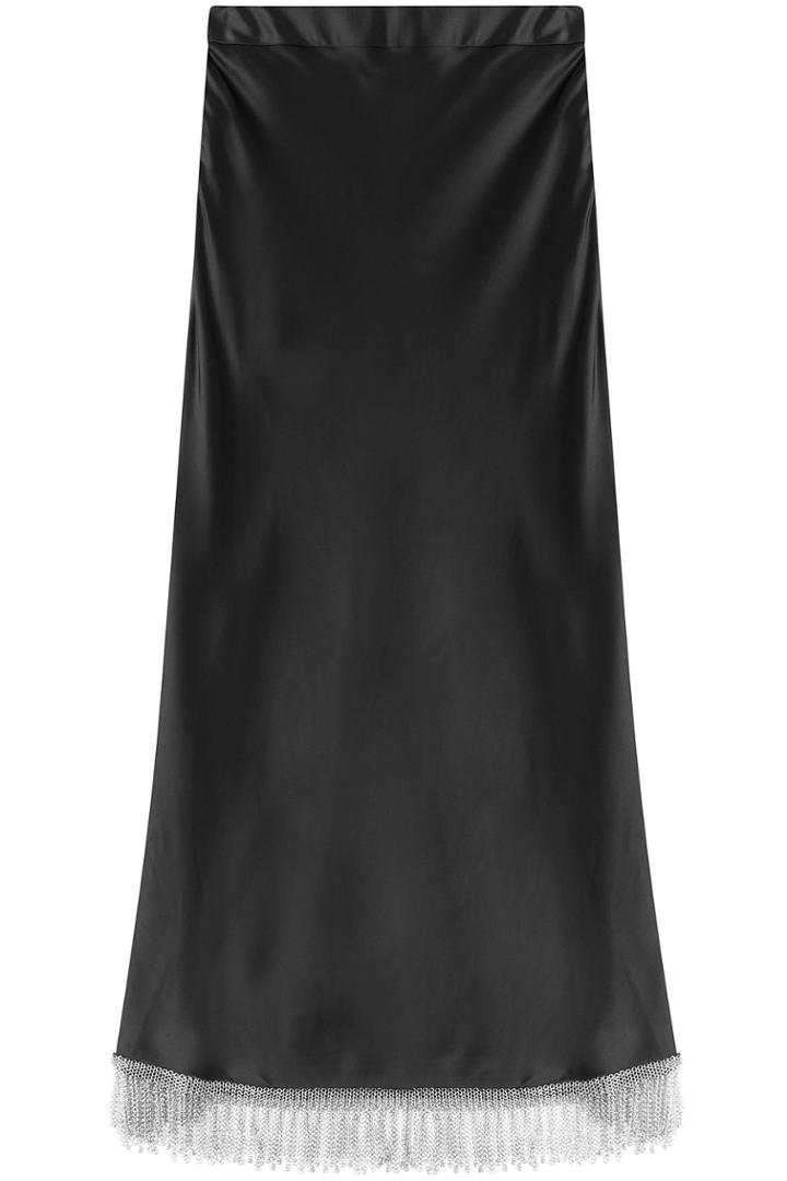 Alexander Wang Alexander Wang Satin Skirt With Embellishment - Black