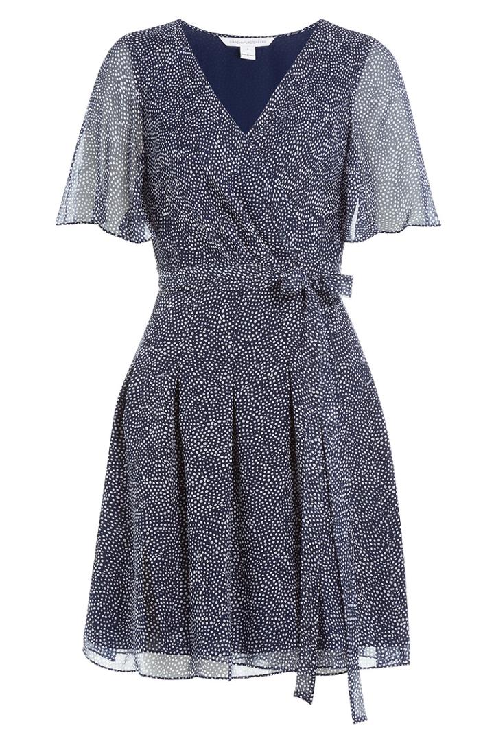 Diane Von Furstenberg Diane Von Furstenberg Printed Silk Wrap Dress - Dots