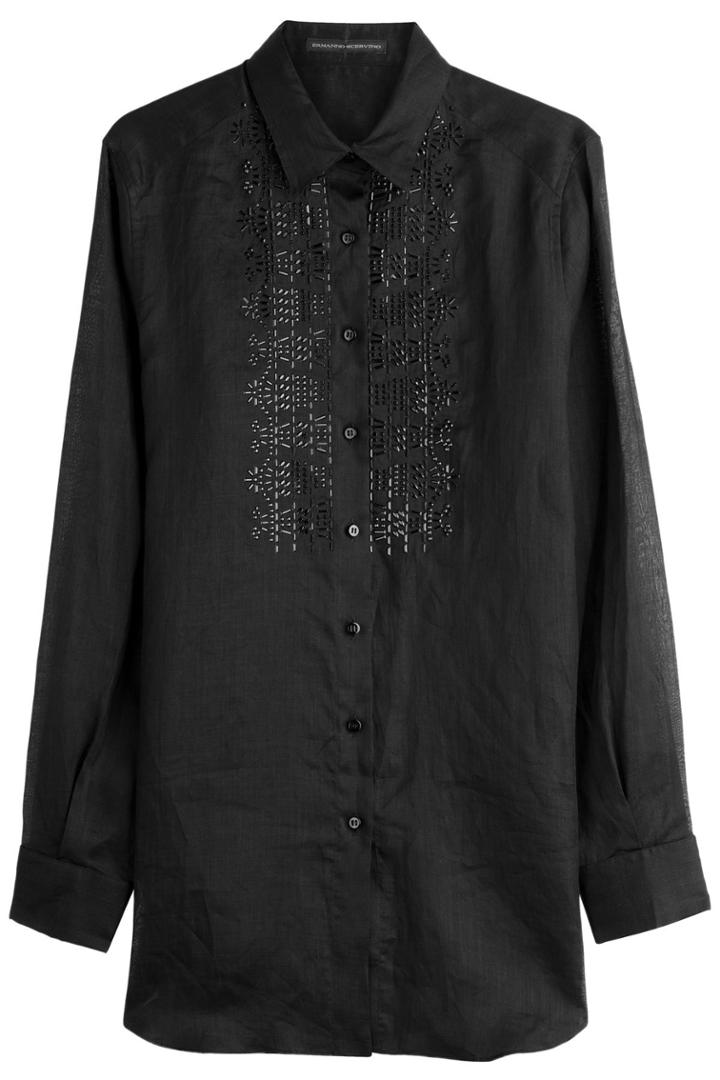 Ermanno Scervino Ermanno Scervino Embroidered Button-down - Black