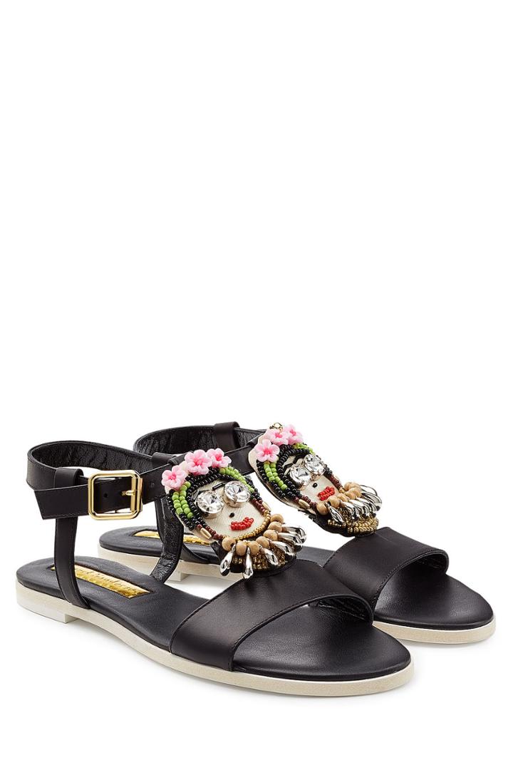 Rupert Sanderson Rupert Sanderson Cara Frida Embellished Leather Sandals