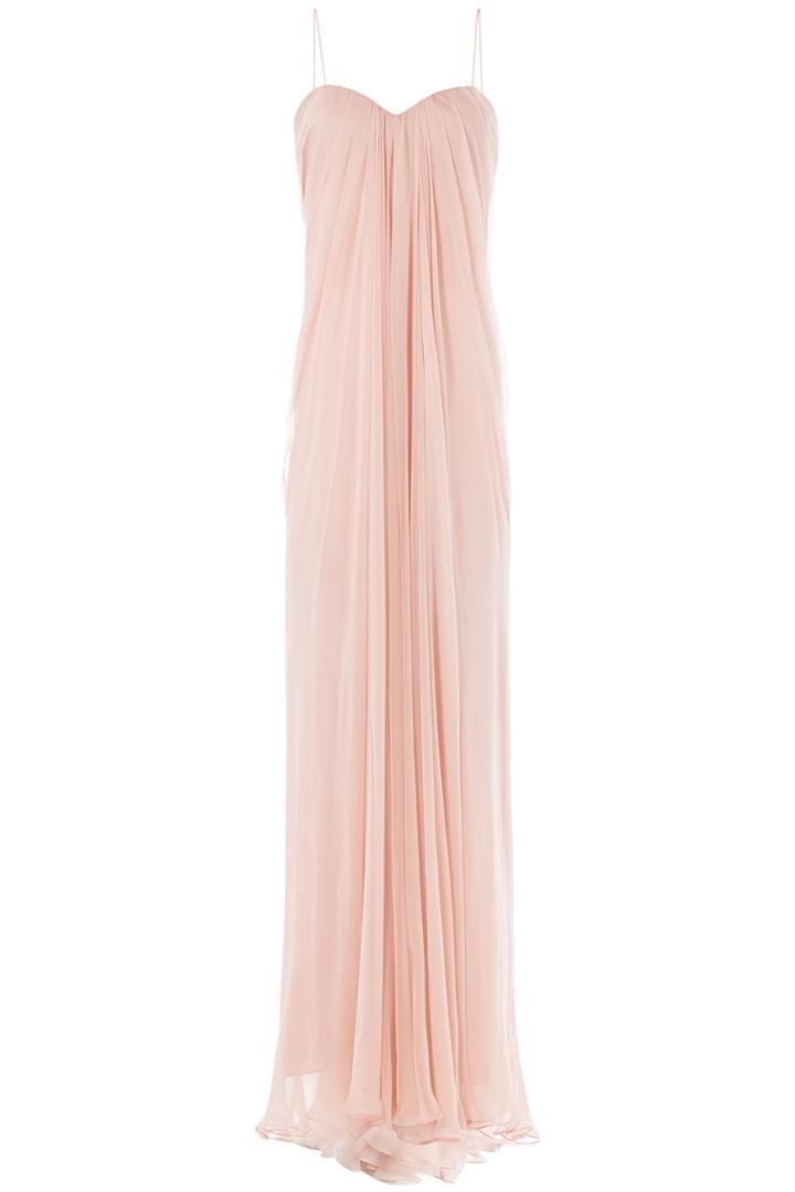 Alexander Mcqueen Alexander Mcqueen Draped Floor Length Silk Dress
