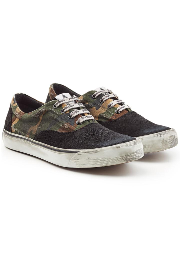 Palm Angels Palm Angels Sneakers With Suede And Printed Canvas