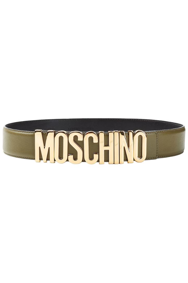 Moschino Moschino Leather Belt With Logo Buckle