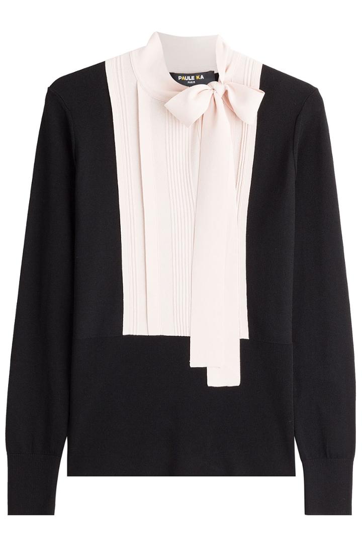 Paule Ka Paule Ka Knit Pullover With Bow - Black