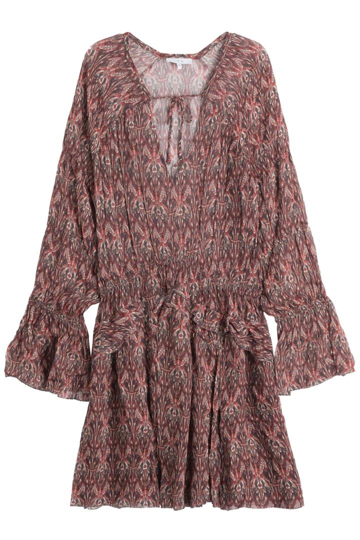 Iro Iro Printed Dress With Ruffles - Red