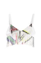 Preen By Thornton Bregazzi Cropped Top With Bead Embellished Fringe