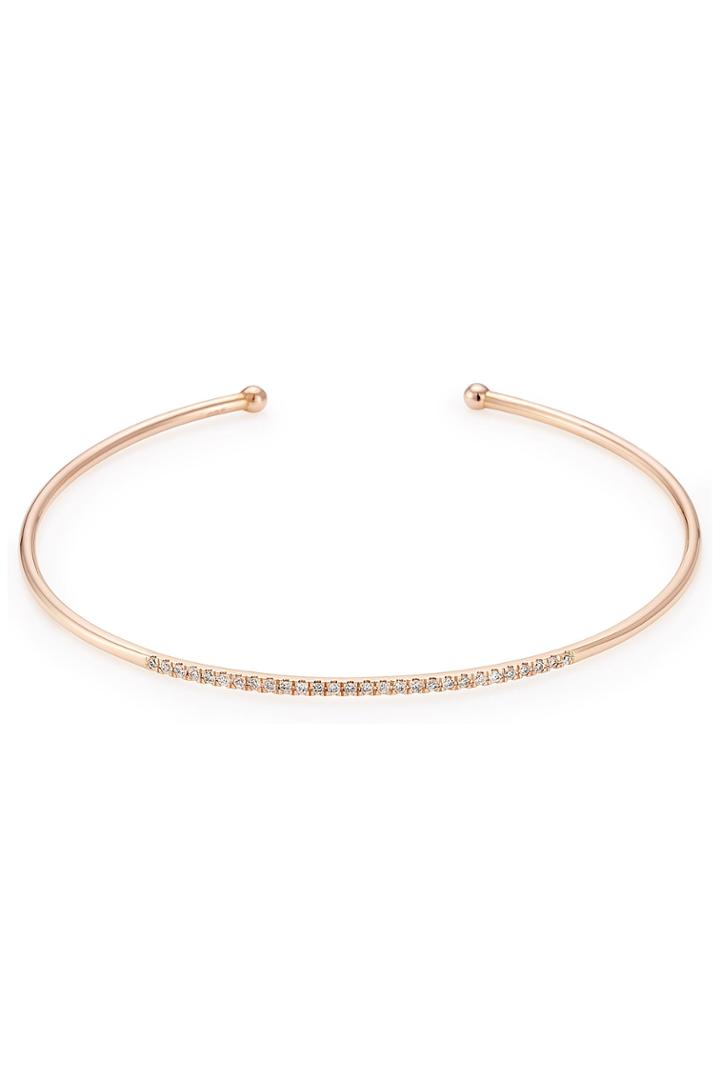Diane Kordas Diane Kordas 18kt Rose Gold Bangle With White Diamonds