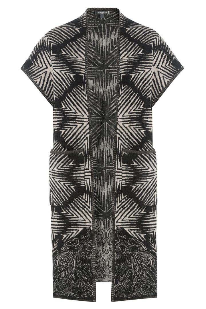 Etro Etro Printed Wool Cardigan - Black