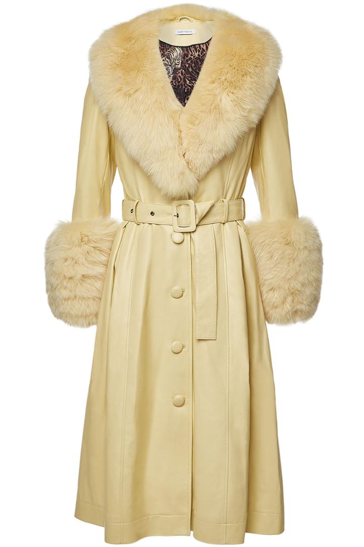 Saks Potts Saks Potts Foxy Shortbread Leather Coat With Fox Fur