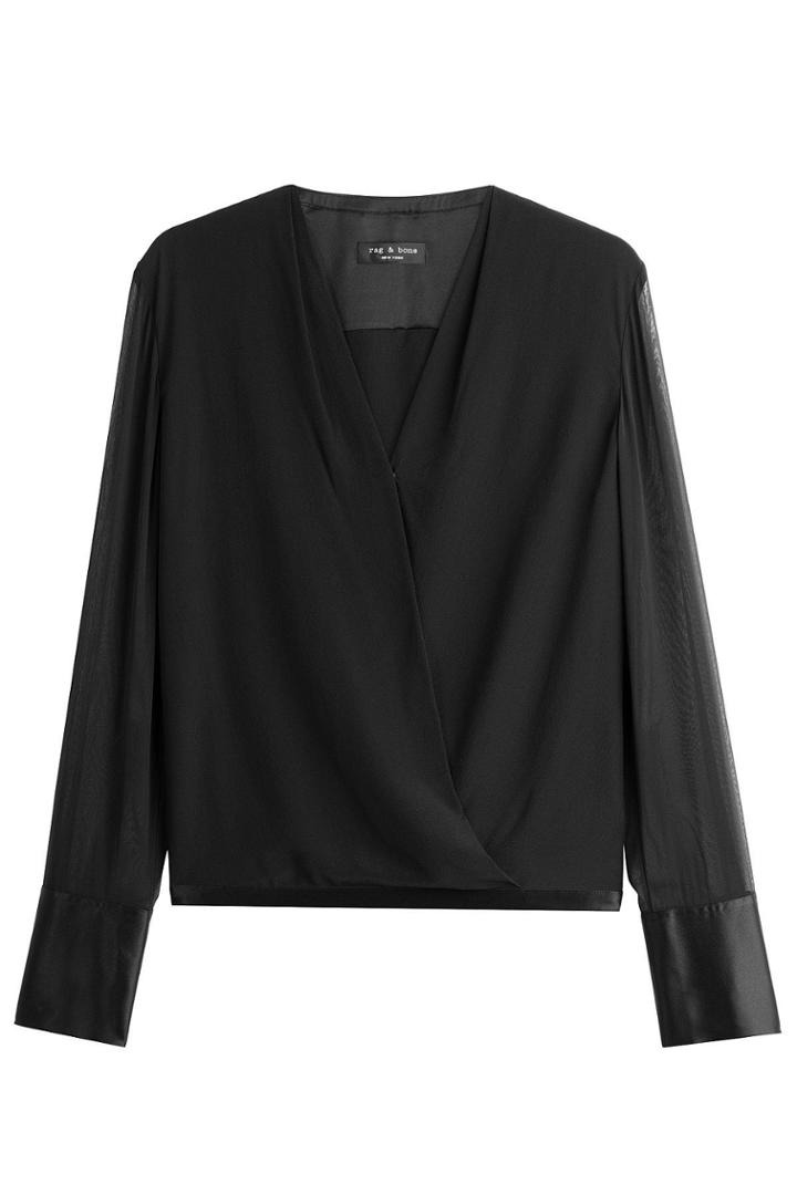 Rag & Bone Rag & Bone Draped Silk Blouse