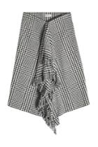Balenciaga Balenciaga Draped Wool Skirt With Fringe