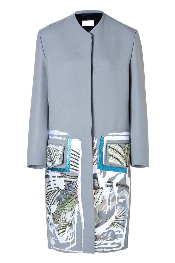 Peter Pilotto Peter Pilotto Embroidered Coat In Stone