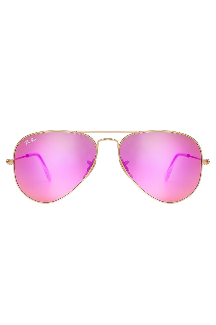 Ray-ban Ray-ban Classic Aviators With Colored Lenses - Gold