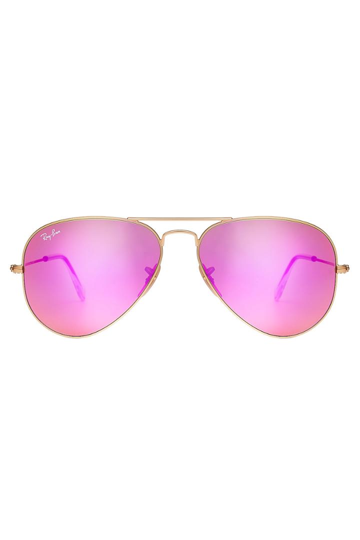 Ray-ban Ray-ban Classic Aviators With Colored Lenses - Gold