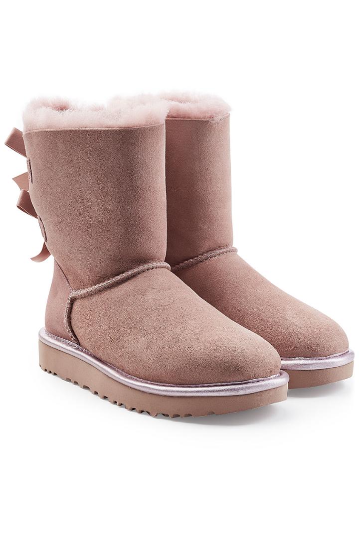 Ugg Australia Ugg Australia Metallic Bailey Bow Shearling Lined Suede Boots