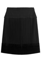 Carven Carven Pleated Skirt With Velvet - Black