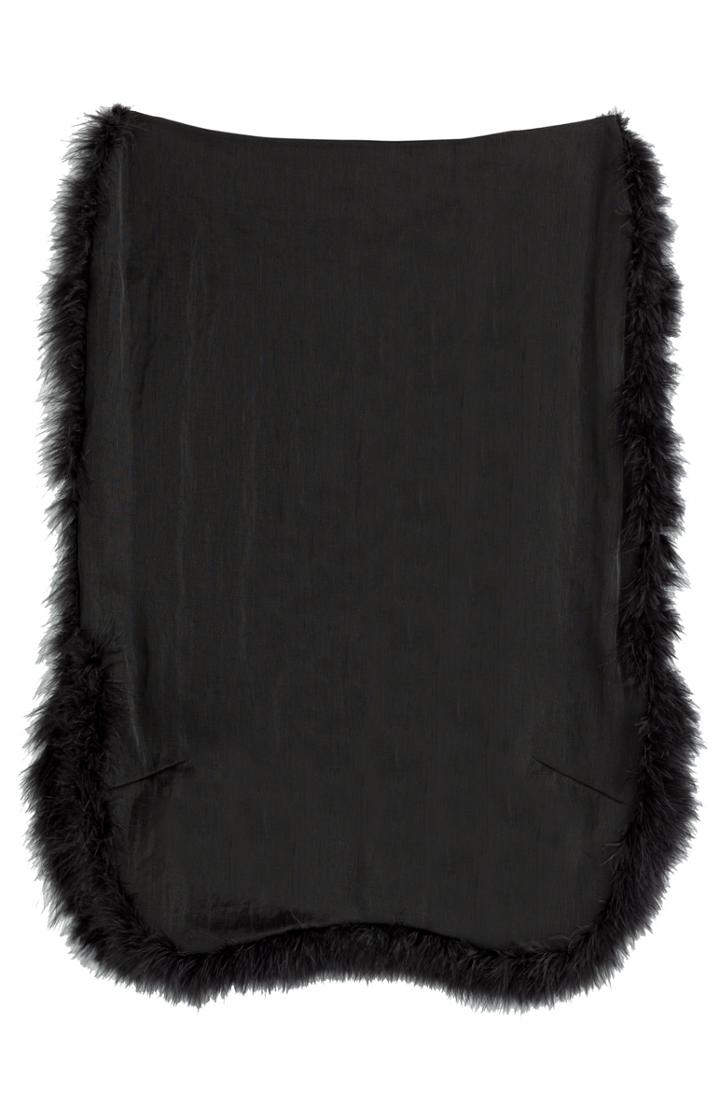 Simone Rocha Mesh Skirt With Marabou Feathers