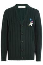 Golden Goose Golden Goose Virgin Wool Cardigan With Embroidered Detail - Green