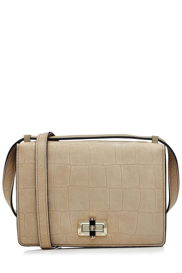 Diane Von Furstenberg Diane Von Furstenberg Embossed Leather Shoulder Bag - Beige