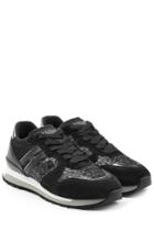 Hogan Rebel Hogan Rebel Suede And Glitter Platform Sneakers - Black