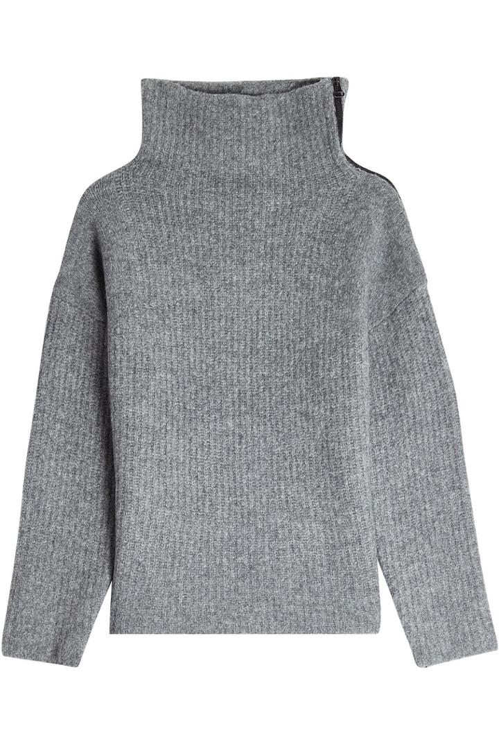 Rag & Bone Rag & Bone Wool Pullover With Zipped Shoulder
