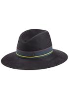 Maison Michel Maison Michel Felted Wool Hat With Striped Band - Black