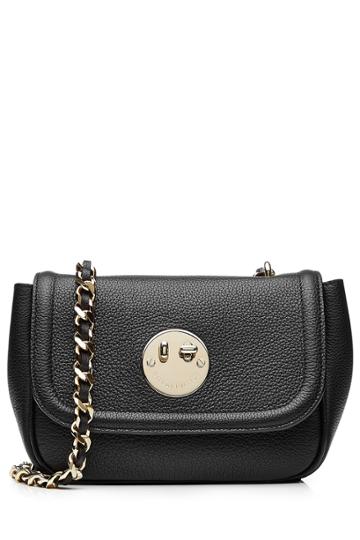 Hill & Friends Hill & Friends Happy Chain Leather Shoulder Bag - Black