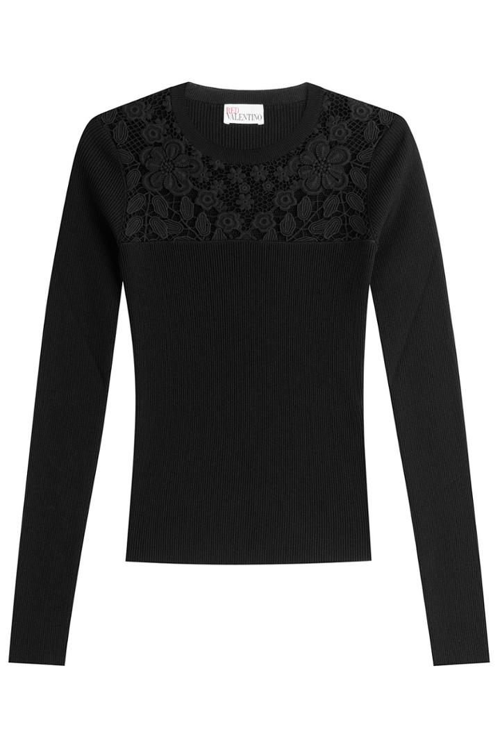 R.e.d. Valentino R.e.d. Valentino Pullover With Embroidered Lace Panel