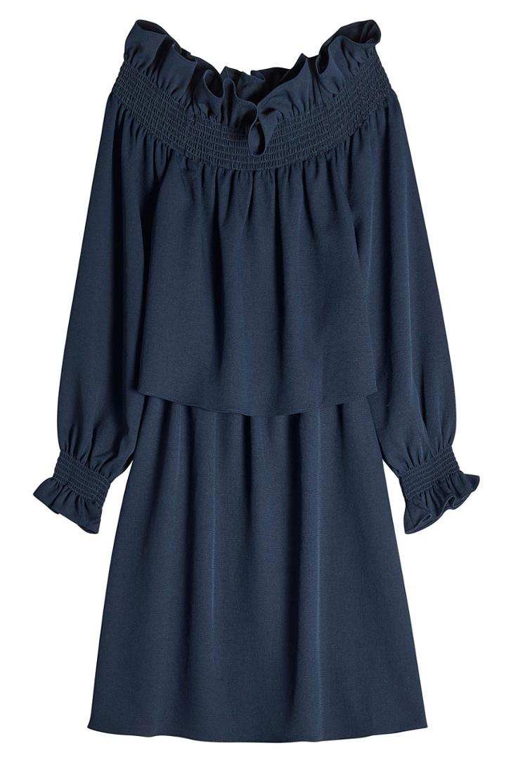 Diane Von Furstenberg Diane Von Furstenberg Off-the-shoulder Ruffle Dress - Blue
