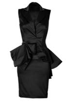 Marchesa Marchesa Satin Dress With Peplum In Black