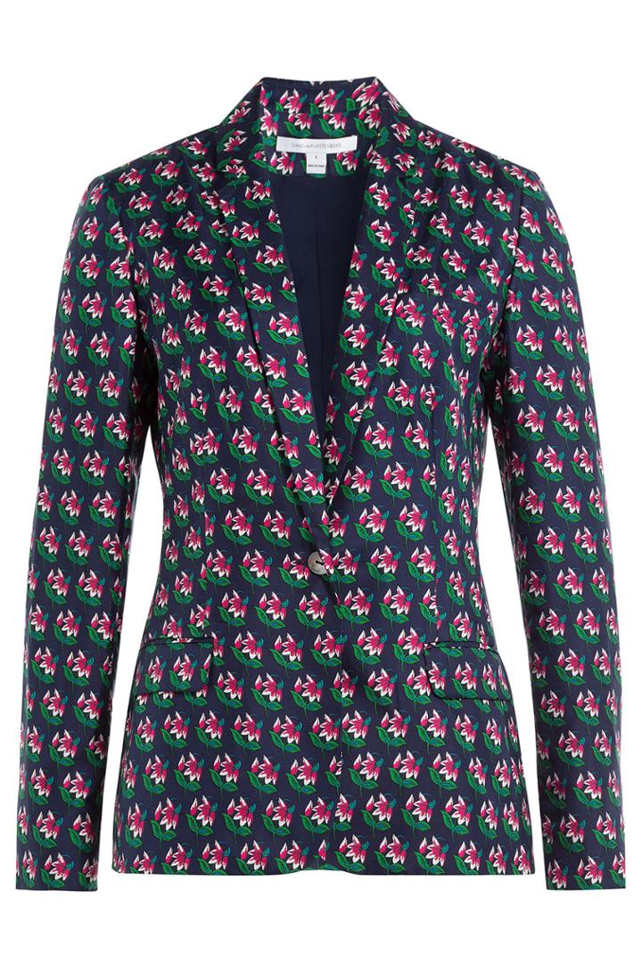 Diane Von Furstenberg Diane Von Furstenberg Floral Print Silk Blazer