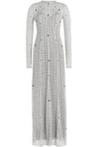 Missoni Missoni Embellished Floor Length Crochet Knit Gown - Silver