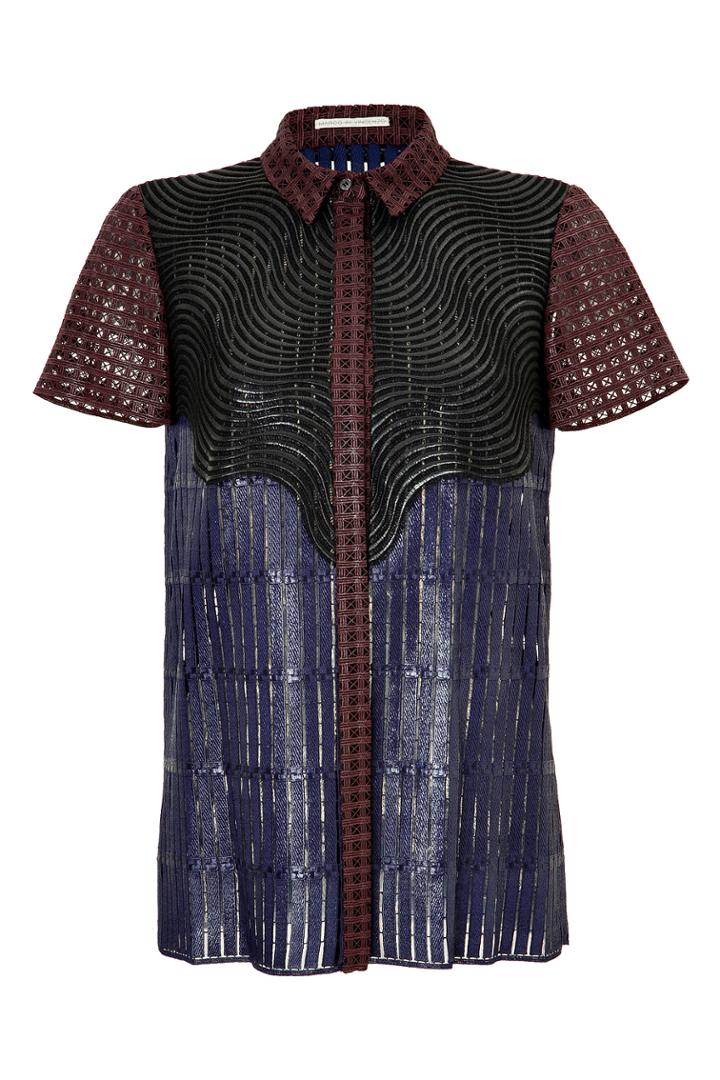Marco De Vincenzo Marco De Vincenzo Textured Colorblock Shirt - Multicolor