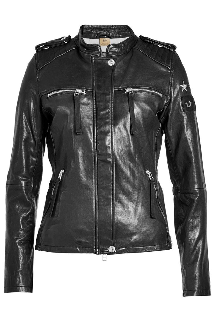 True Religion True Religion Embroidered Leather Jacket