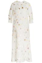 Rochas Rochas Embroidered Midi Dress With Silk - Beige