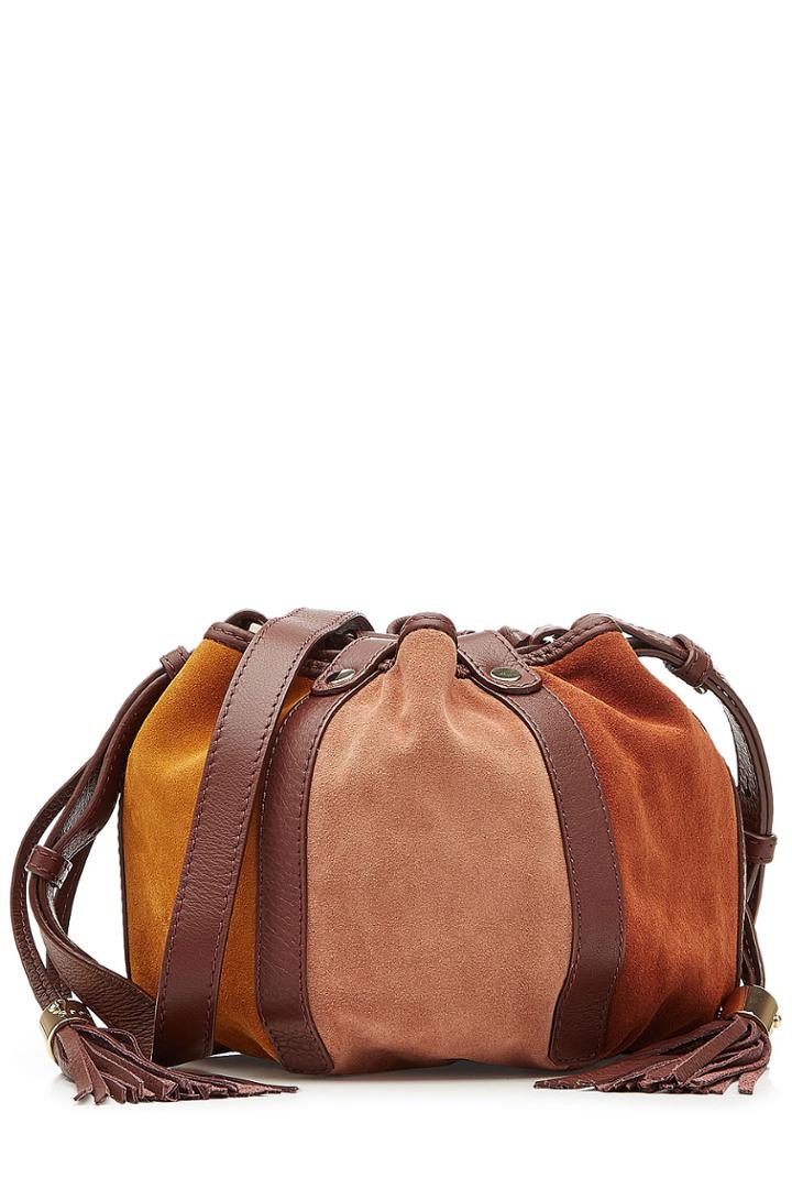 See By Chloé See By Chloé Patchwork Suede Shoulder Bag - Brown
