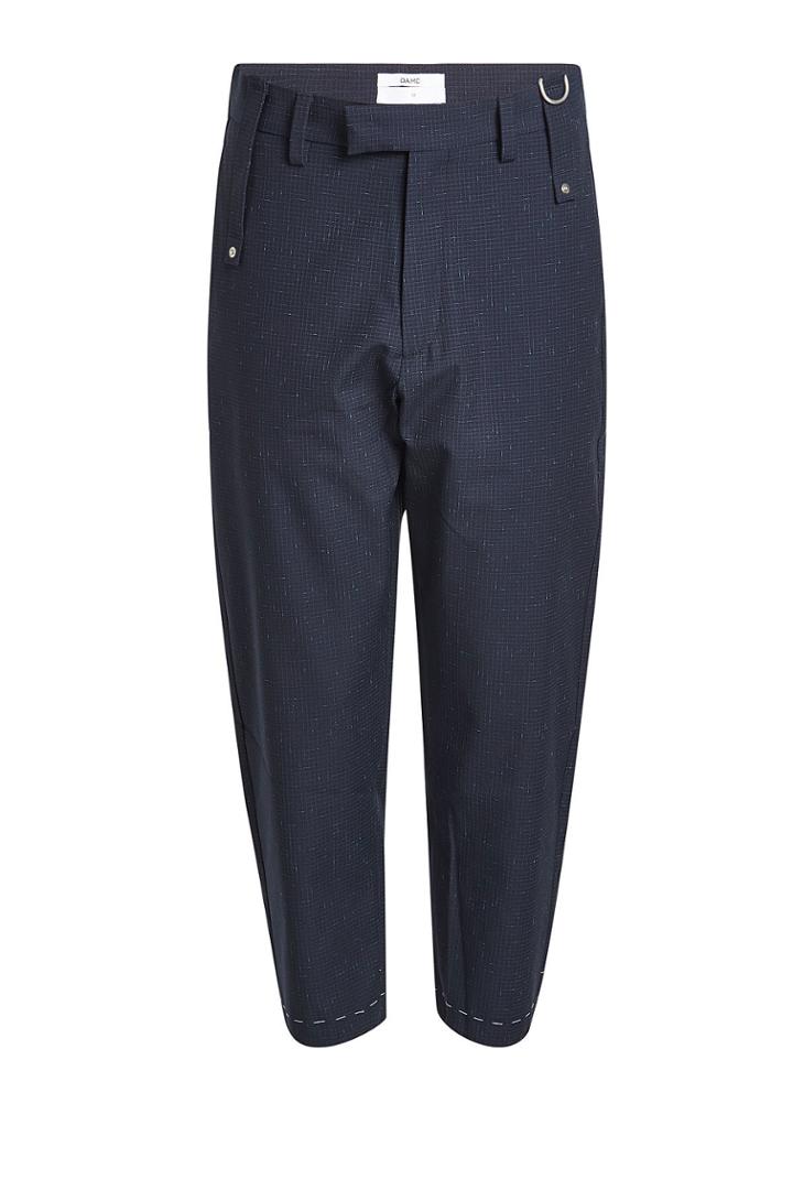 Oamc Oamc Printed Cropped Pants In Virgin Wool And Cotton