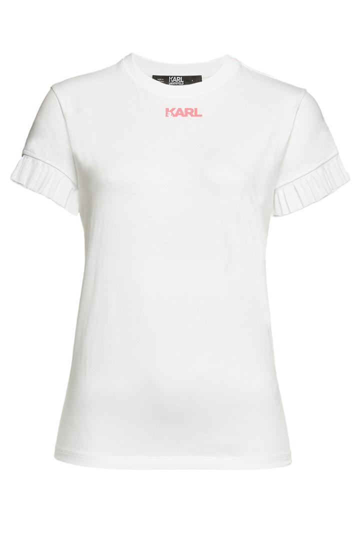 Karl Lagerfeld Karl Lagerfeld Neon Lights Printed Cotton T-shirt
