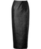Emilia Wickstead Faux Leather Wrap Skirt With Crystals