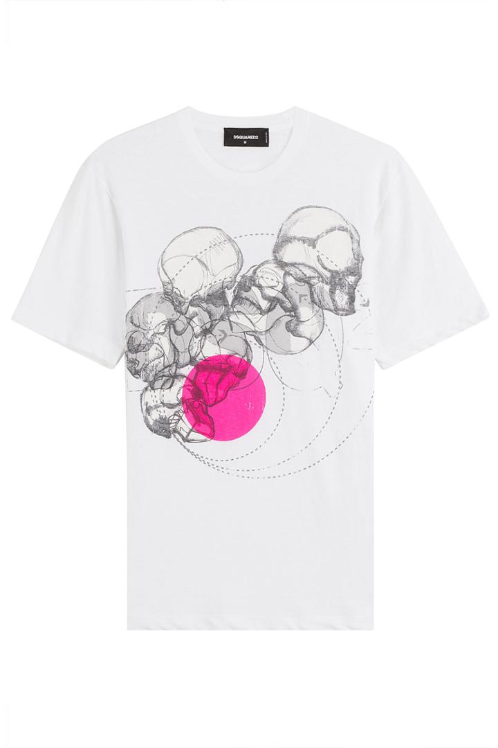Dsquared2 Dsquared2 Cotton T-shirt With Skull Print - White