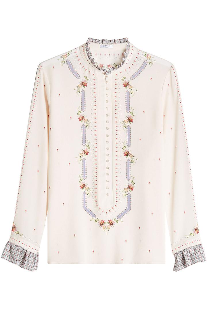 Vilshenko Vilshenko Silk Blouse With Embroidery