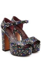 Marc Jacobs Marc Jacobs Printed Leather Platform Sandals - Multicolor