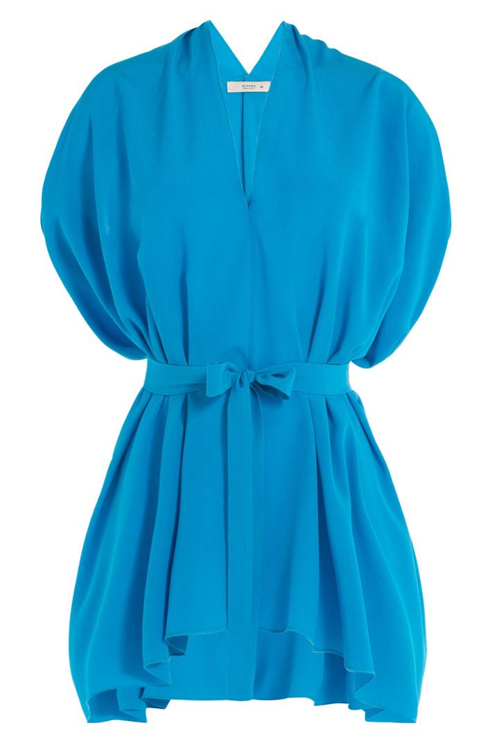 Etro Etro Silk Top With Asymmetric Hemline - Blue