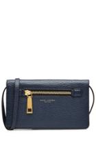 Marc Jacobs Marc Jacobs Gotham City Leather Wallet With Shoulder Strap - Blue