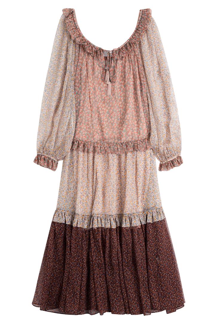 Zimmermann Zimmermann Printed Silk Chiffon Midi Dress - Multicolor